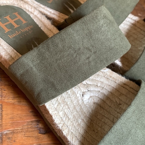 Haute Hippie Sandals Espadrille Slides Green resortwear summer vacation 9 - Picture 4 of 7